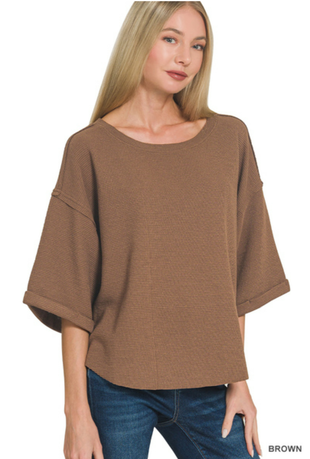 The Downtown Textured Boxy Top