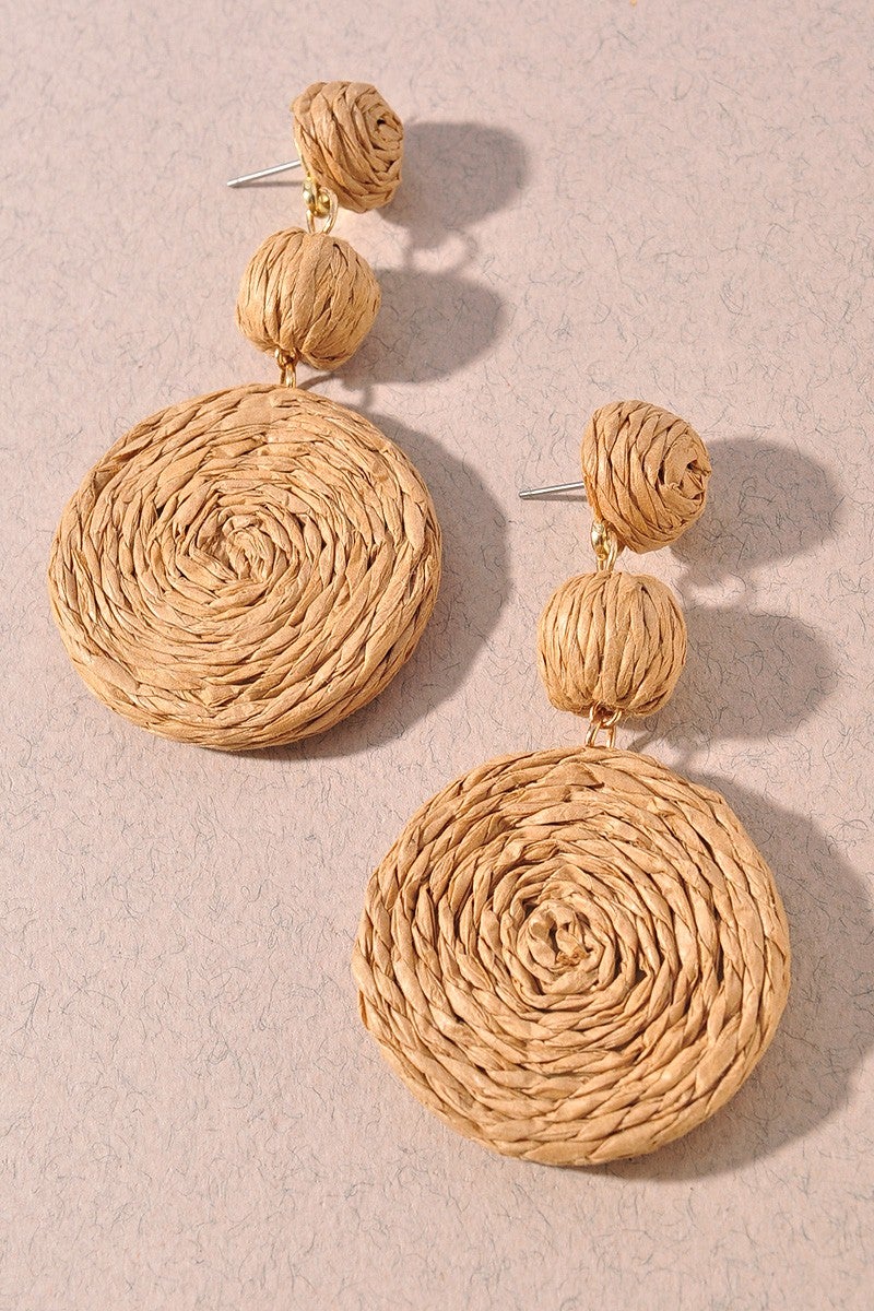 Raffia Tiered Dangle Earrings