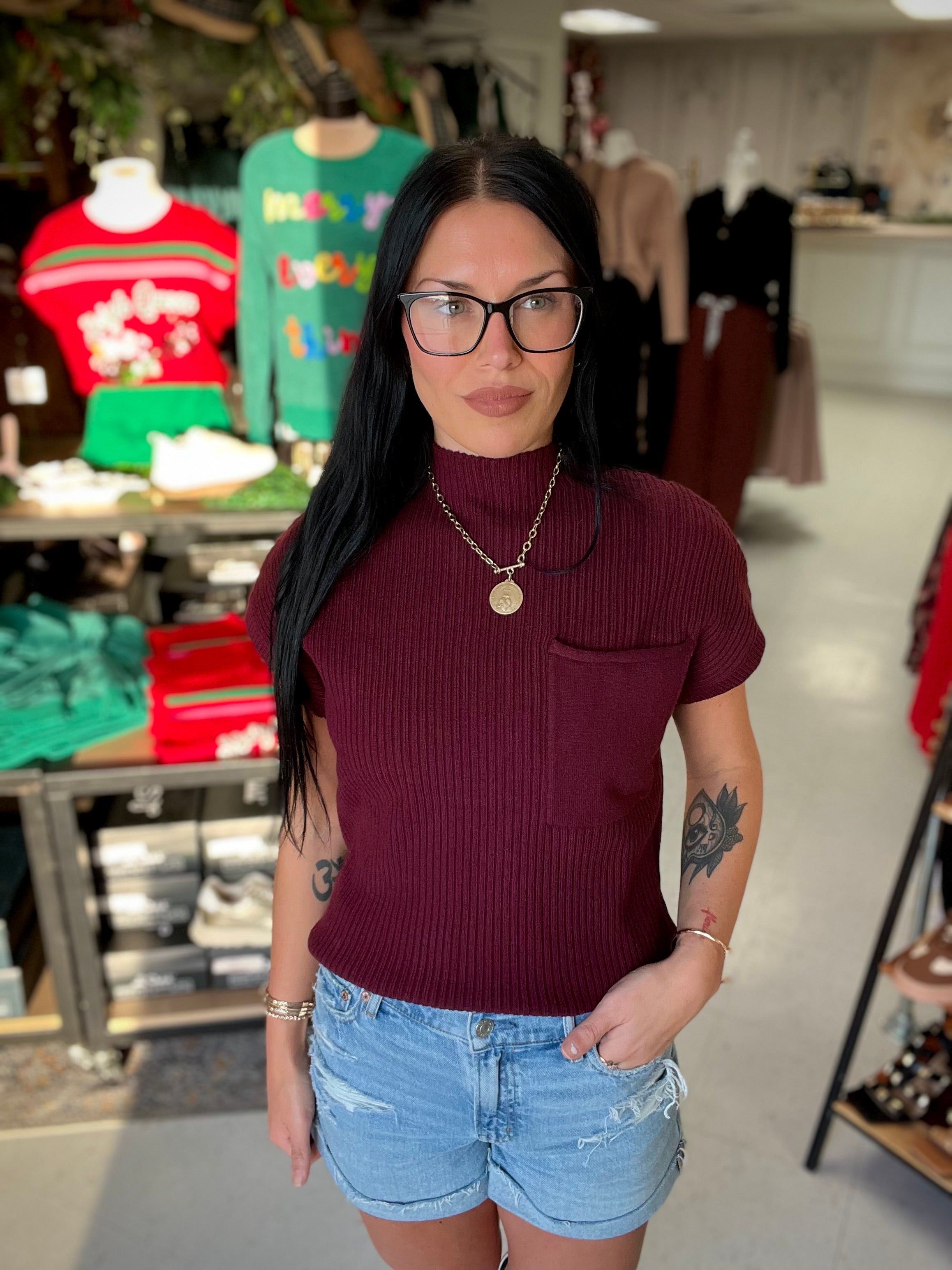 Downtown Cozy Rib Knit Top