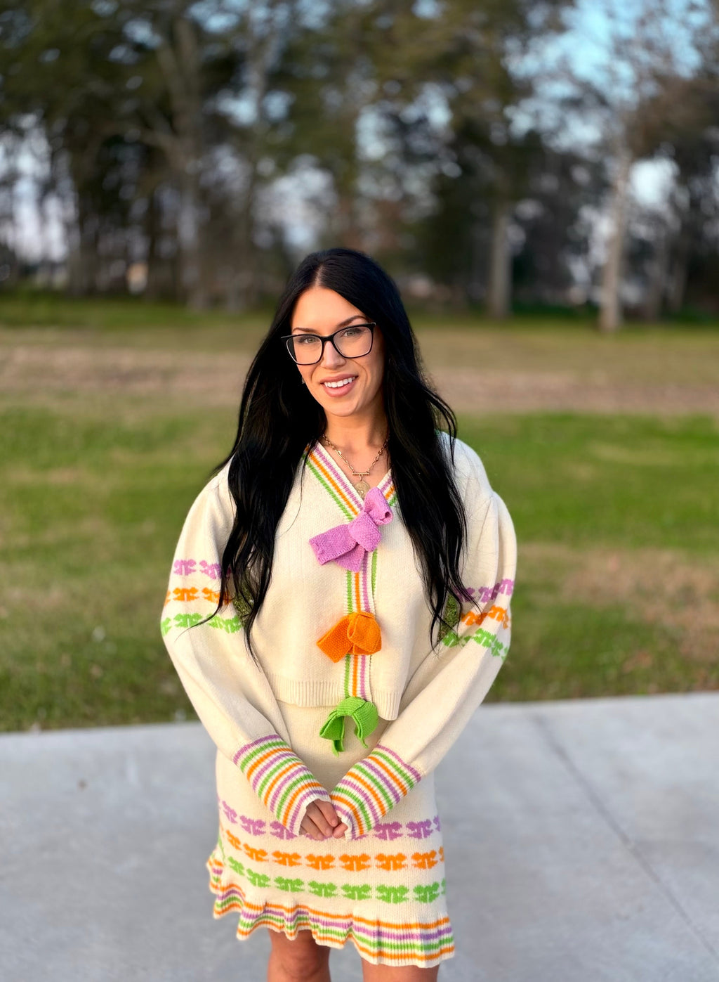 Parade Of Bows Top And Skirt Set