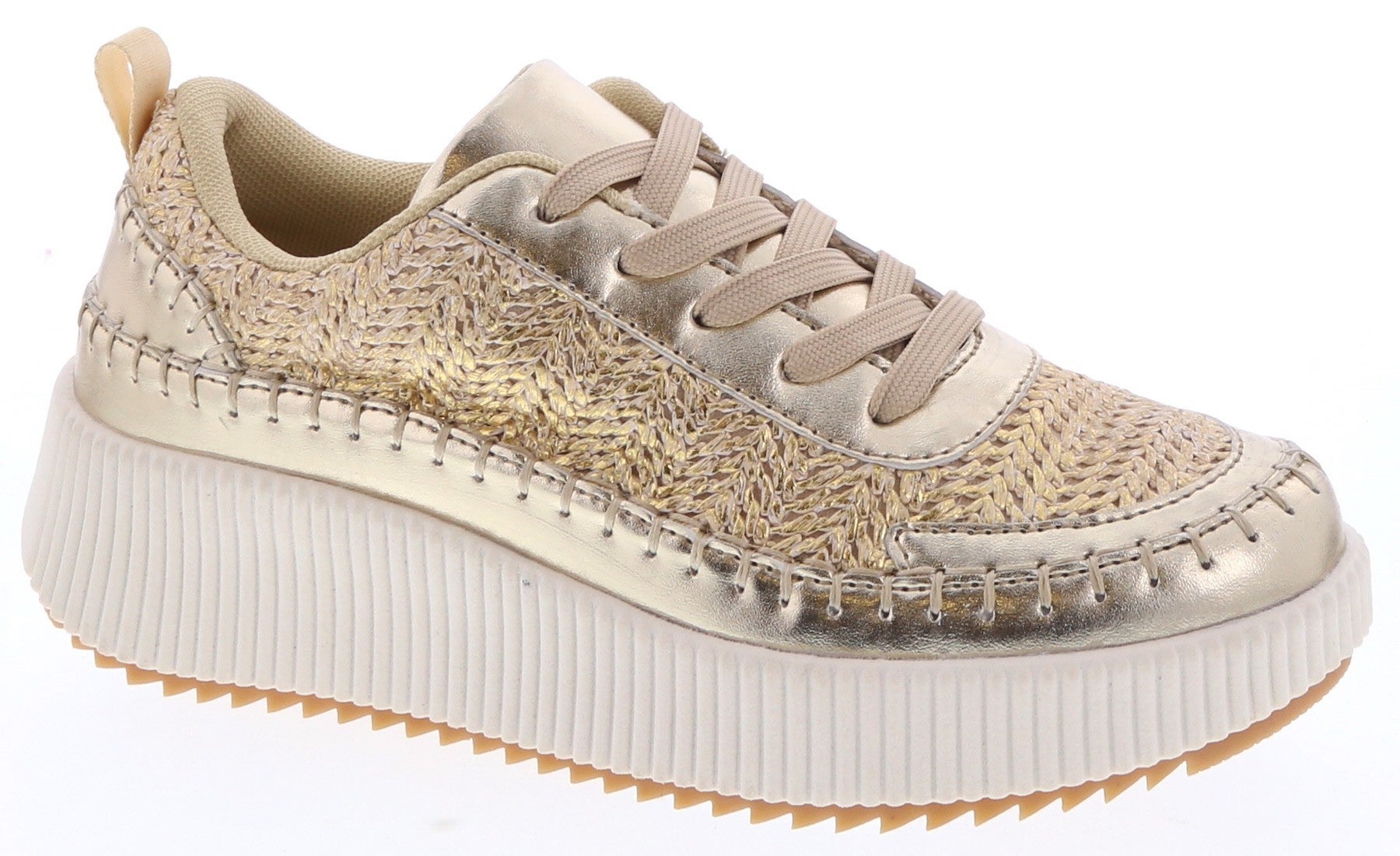Woven Platform Sneakers (Gold)