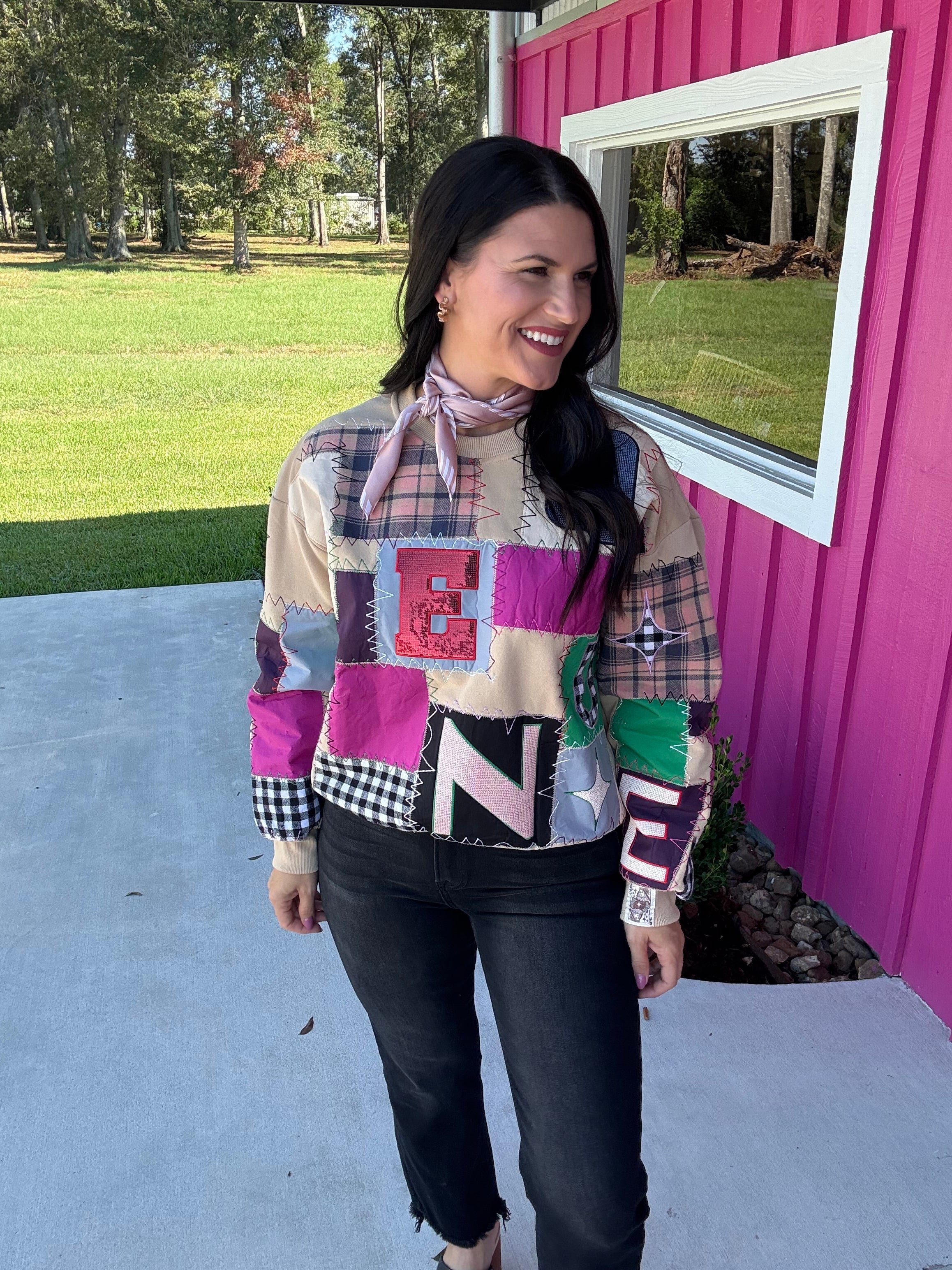 Multi Queen Patchwork Sweatshirt