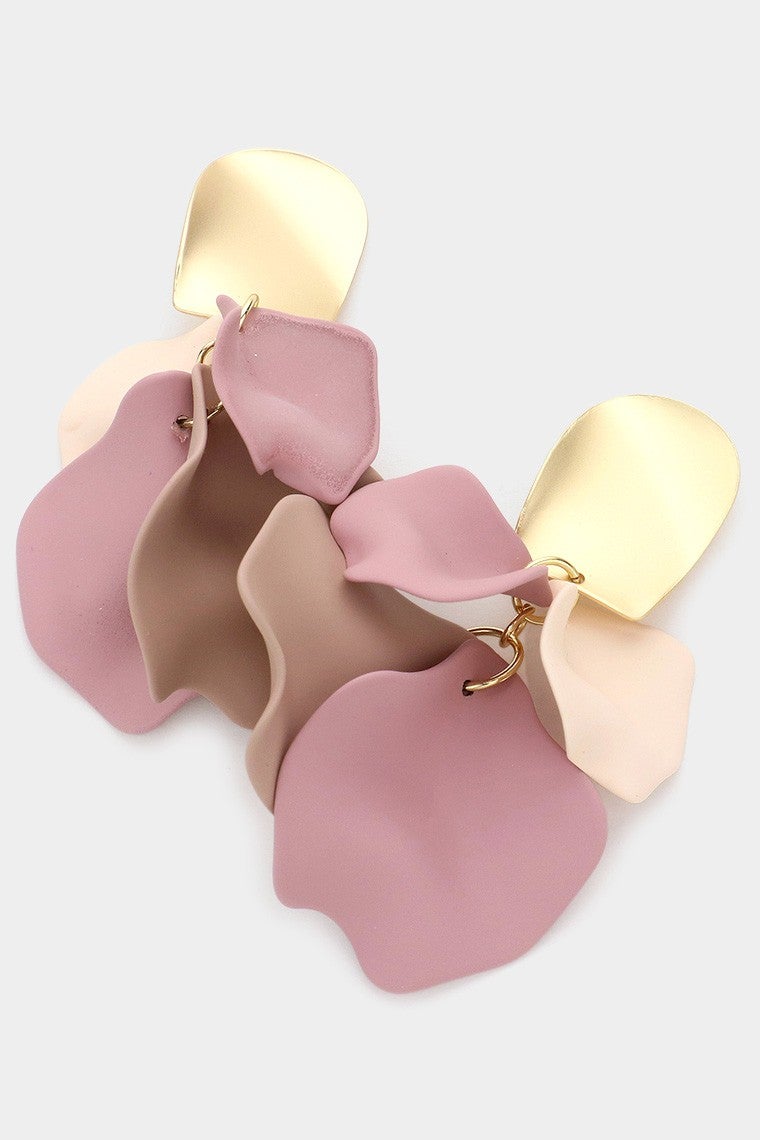 Colored Petal Cluster Earrings
