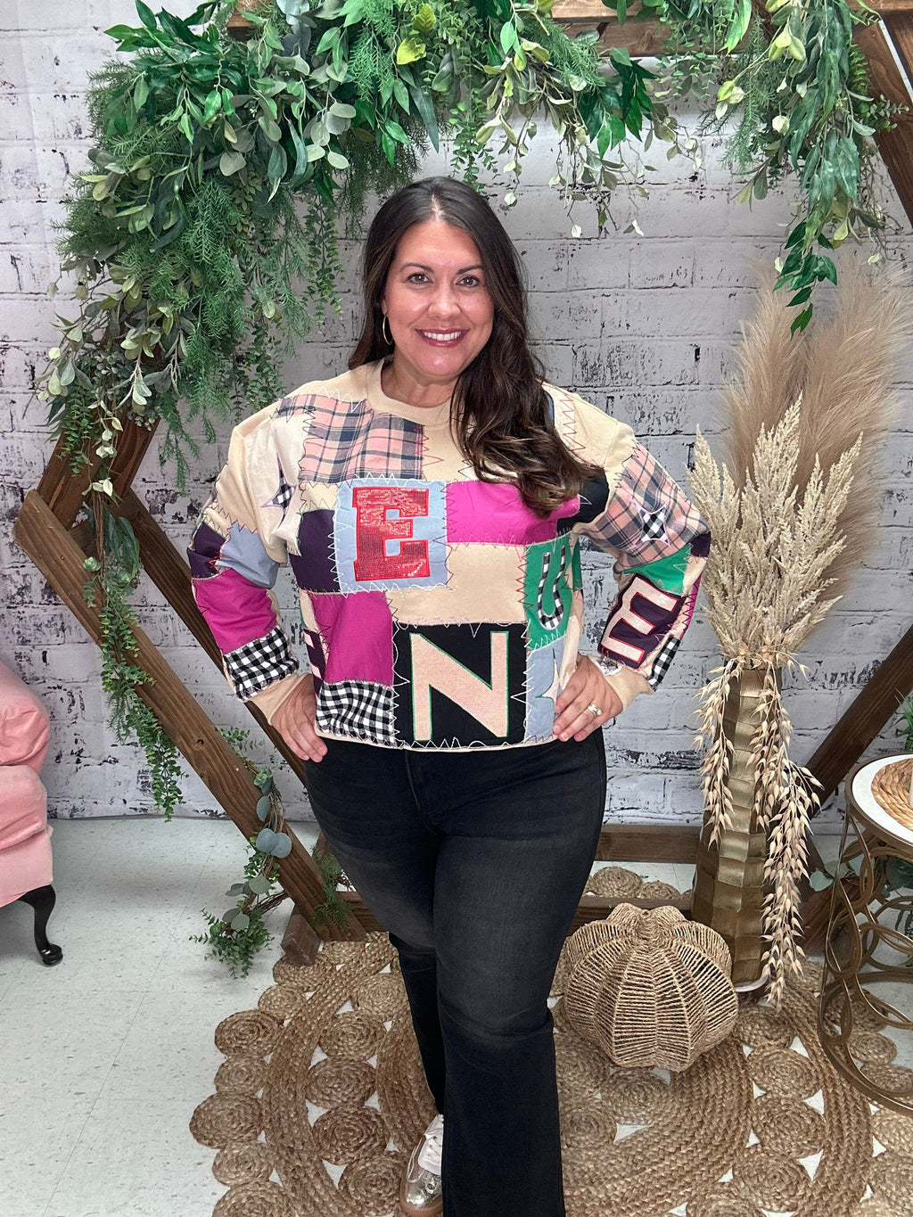 Multi Queen Patchwork Sweatshirt