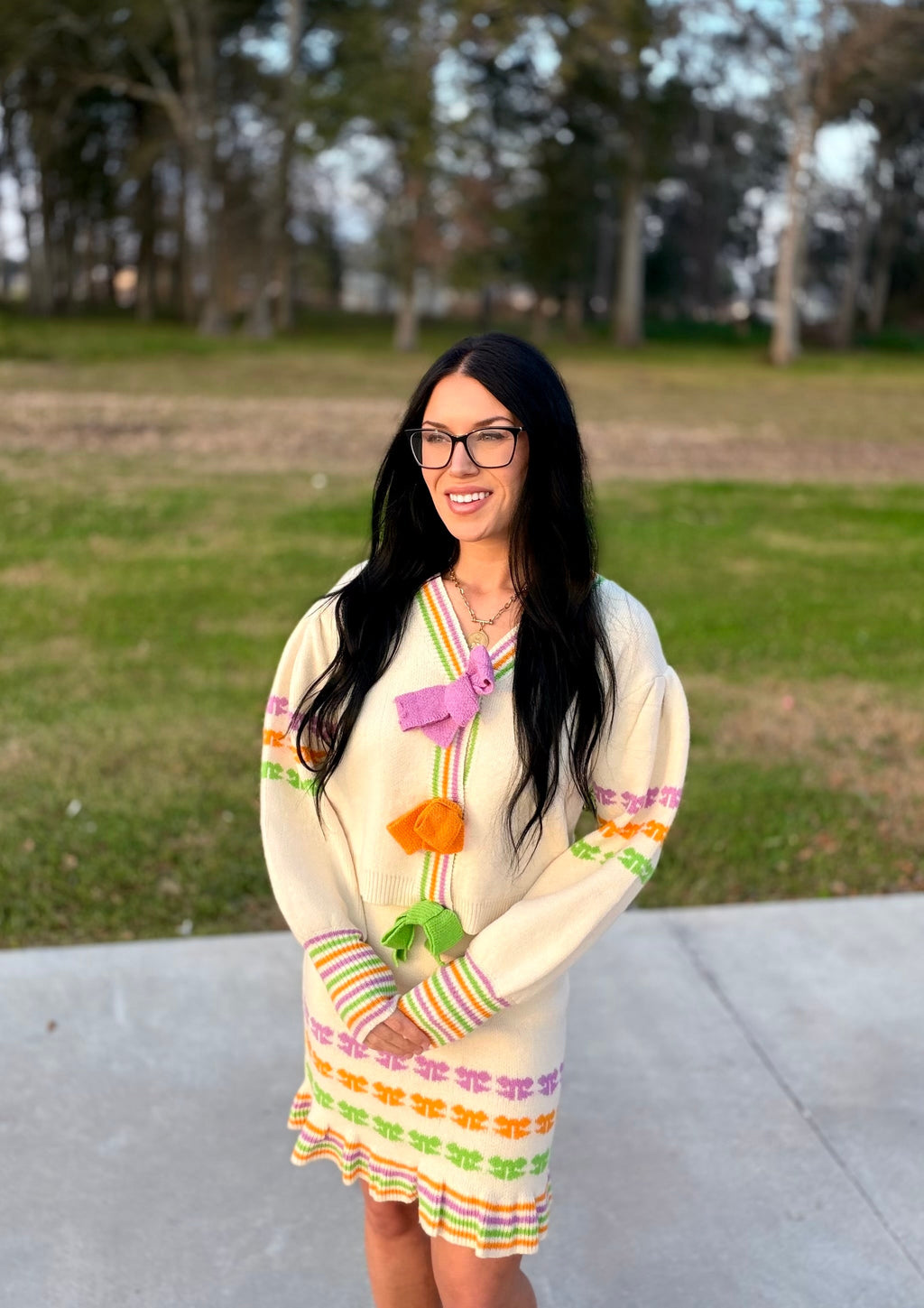 Parade Of Bows Top And Skirt Set