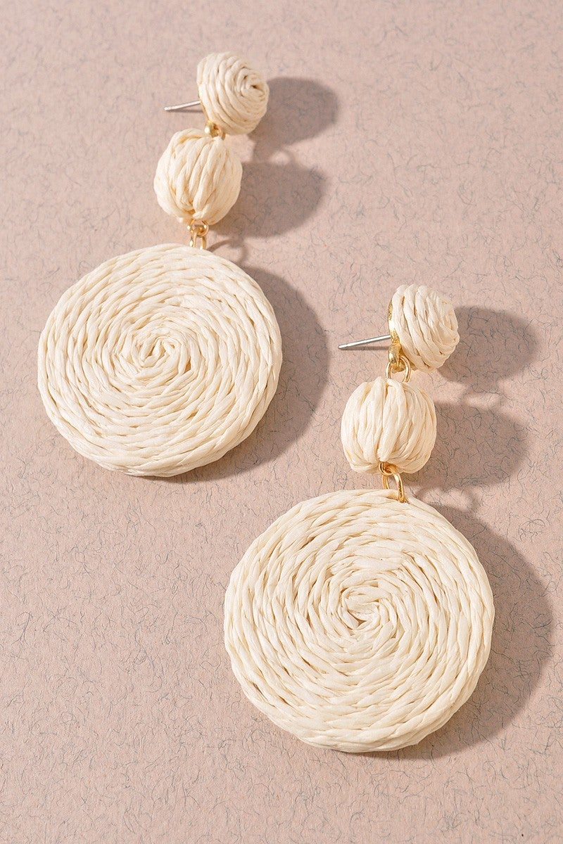 Raffia Tiered Dangle Earrings