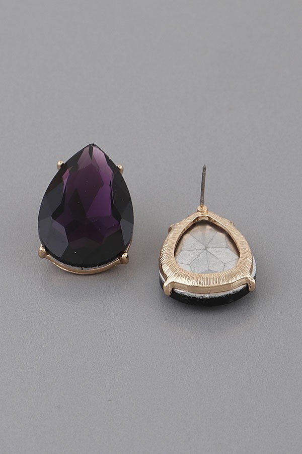 Rhinestone Teardrop Stud Earring