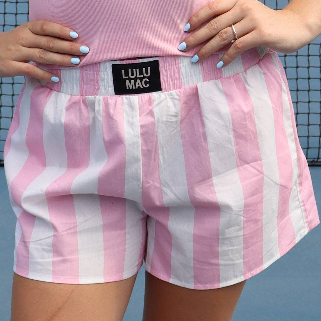 Lulu Mac Light Pink Stripe Boxer Shorts