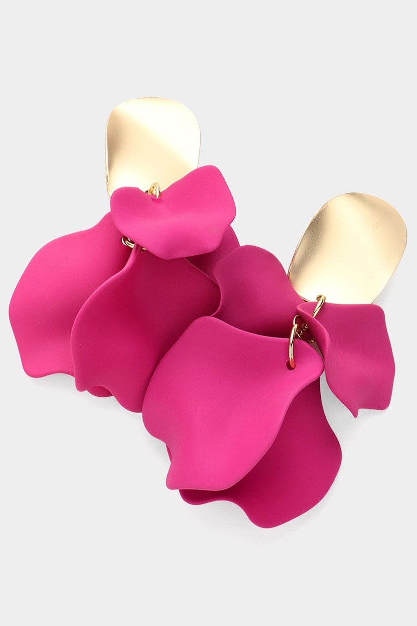 Colored Petal Cluster Earrings