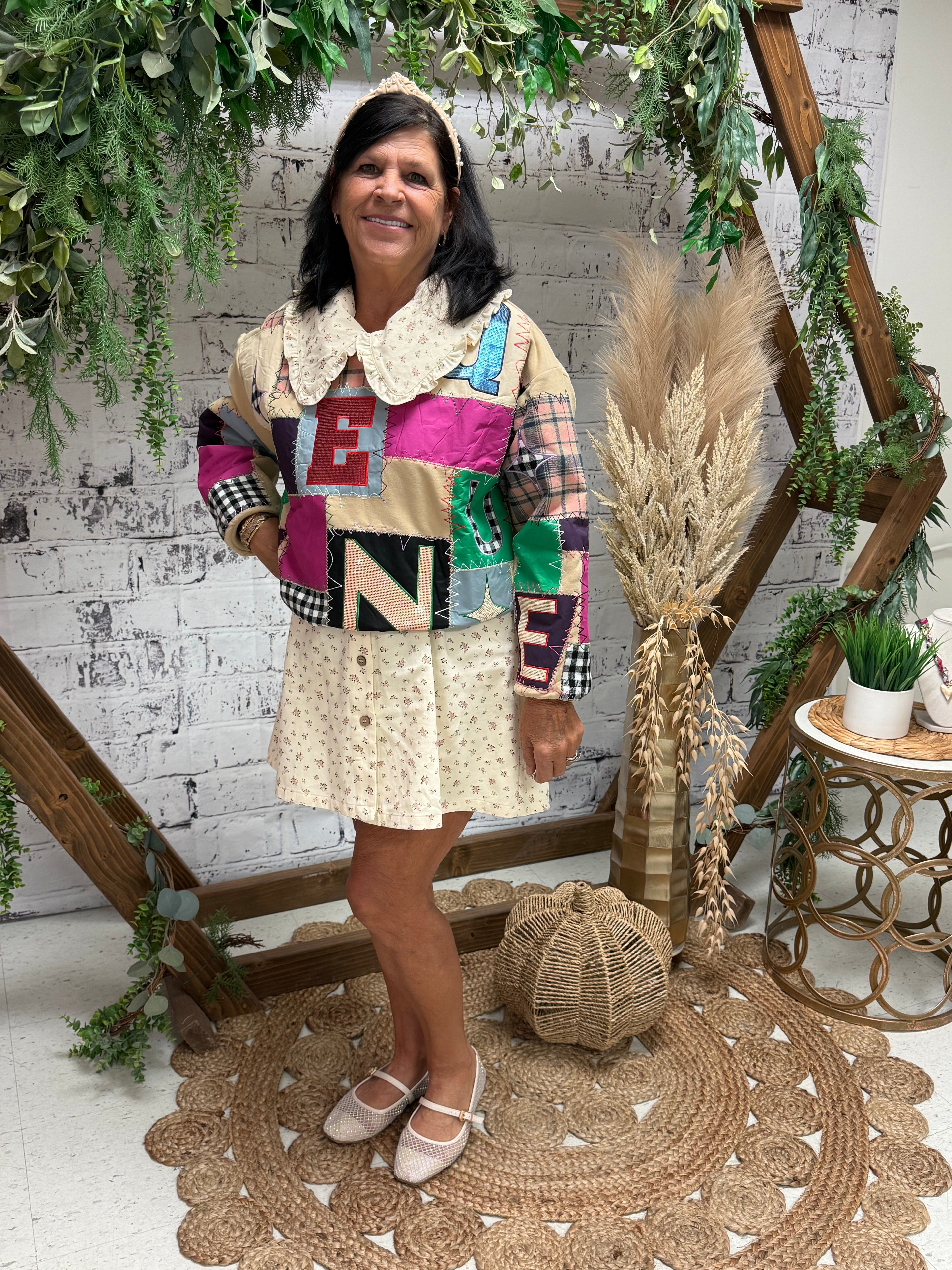 Multi Queen Patchwork Sweatshirt