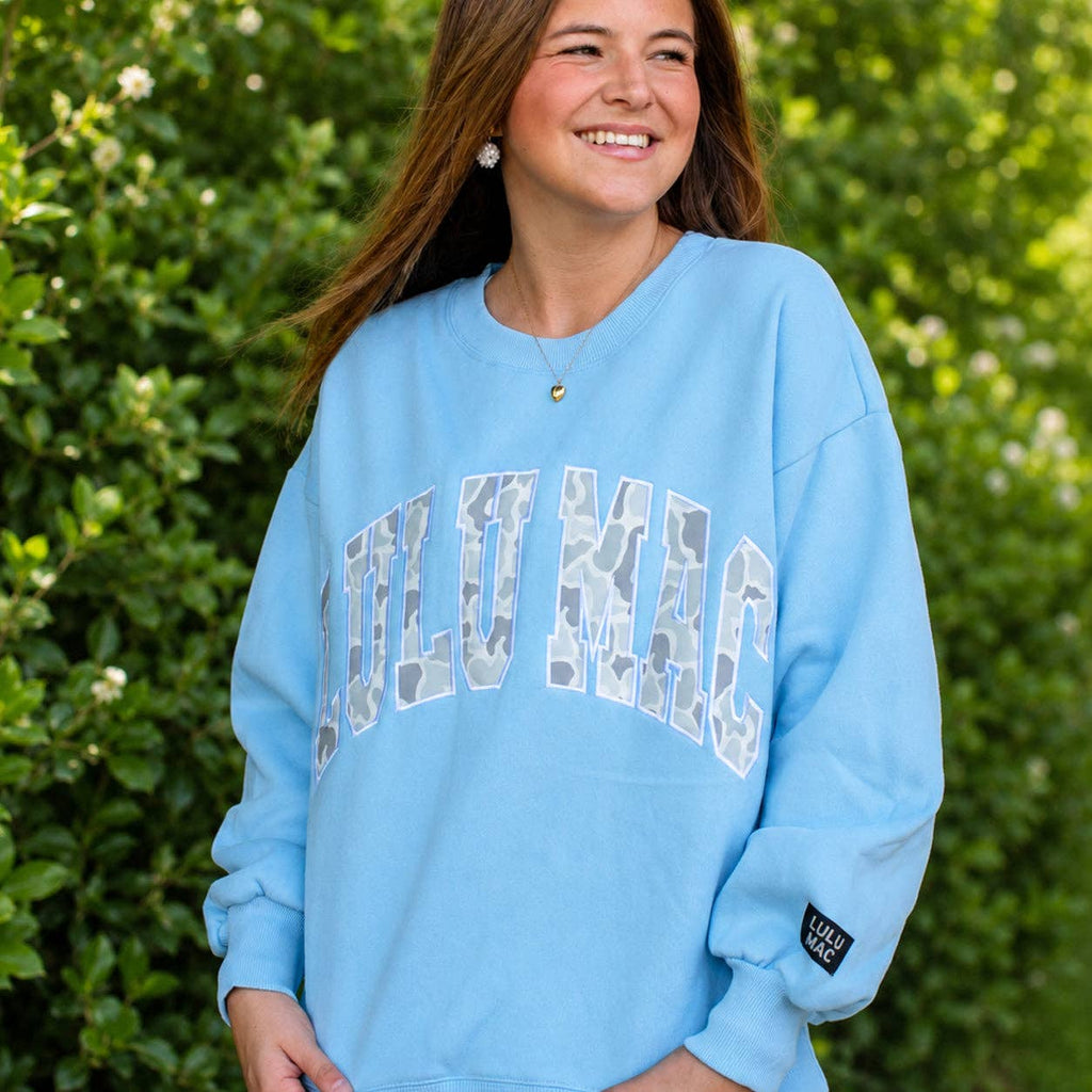 Lulu Mac Light Blue Camo Sweatshirt
