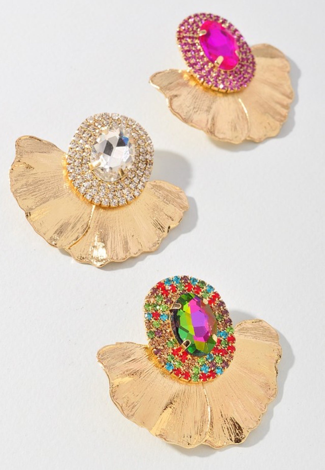 Rhinestone Metal Earrings
