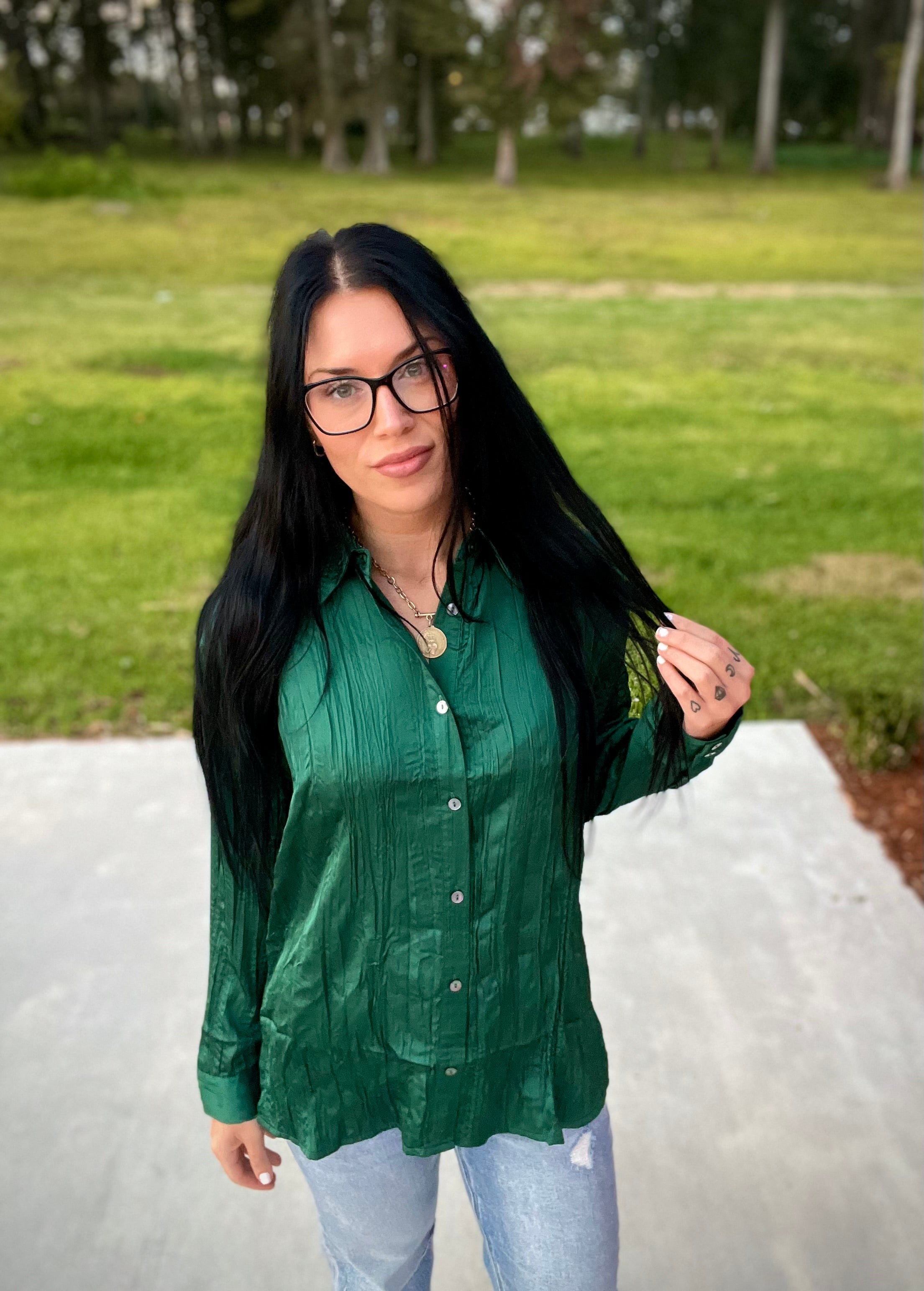 The Lennox Textured Button Blouse