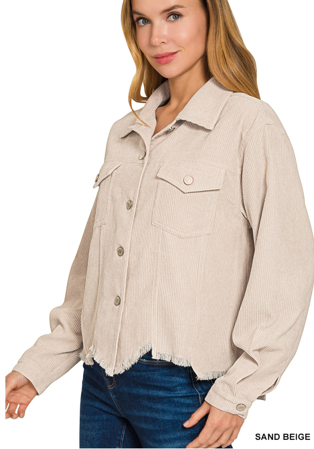 Dilhia Distressed Corduroy Jacket