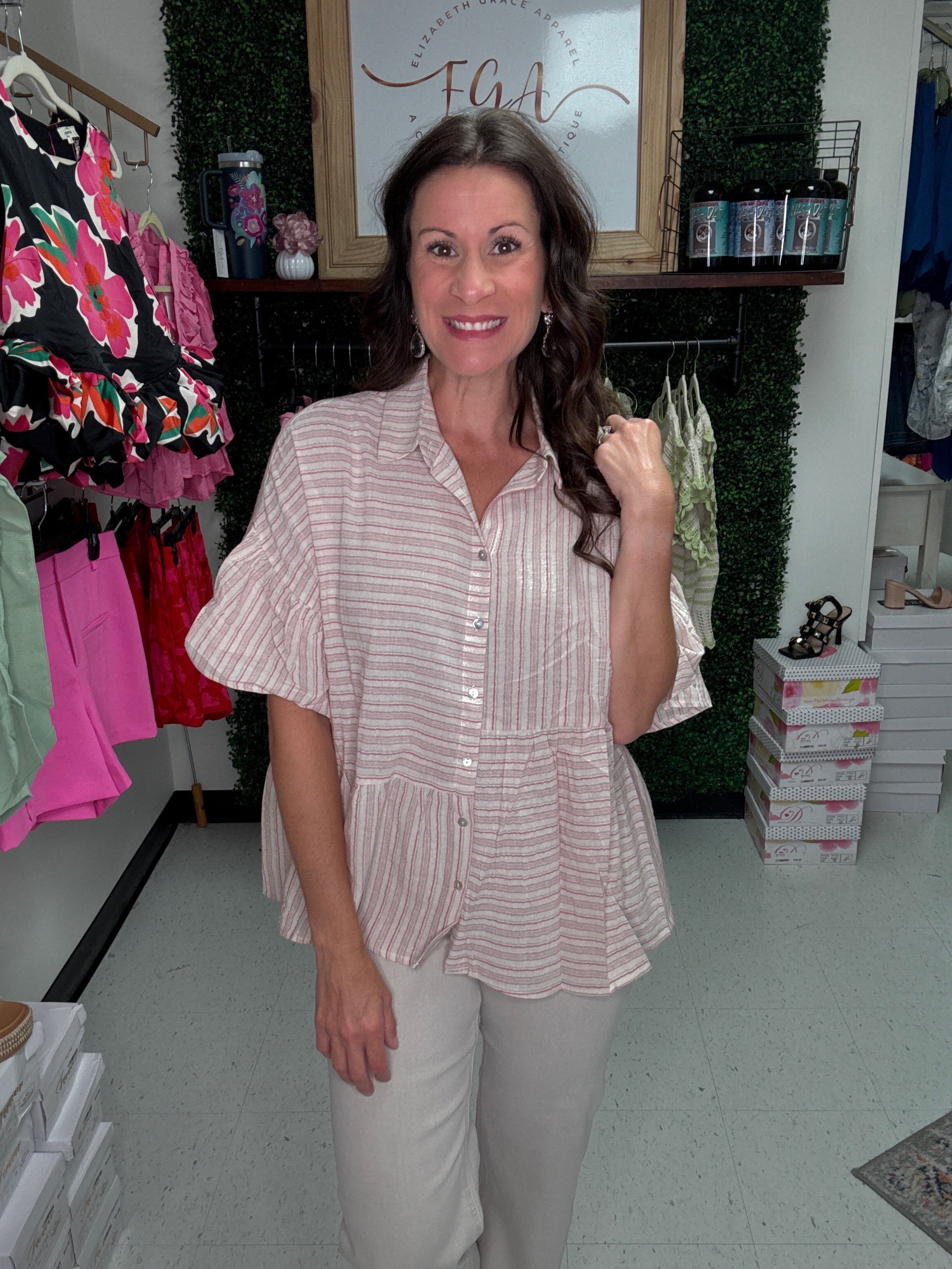 Preppy Edgy Striped Top