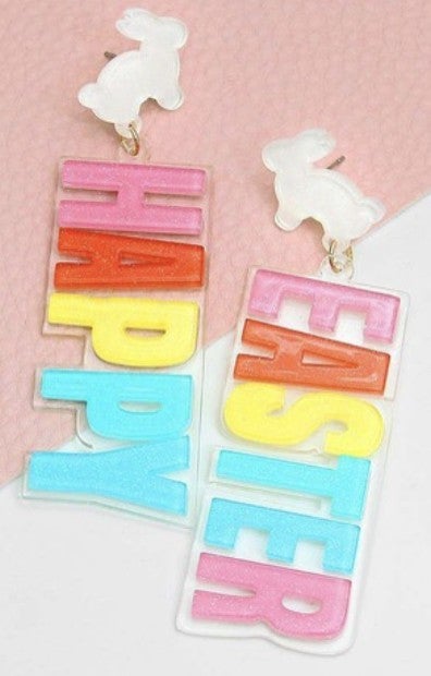 Happy Easter Acrylic Earrings