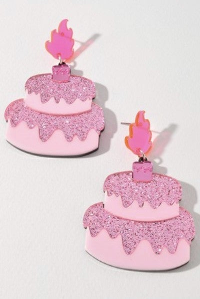 Birthday Cake Acrylic Earrings
