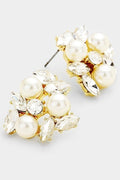 Rhinestone & Pearl Cluster Studs