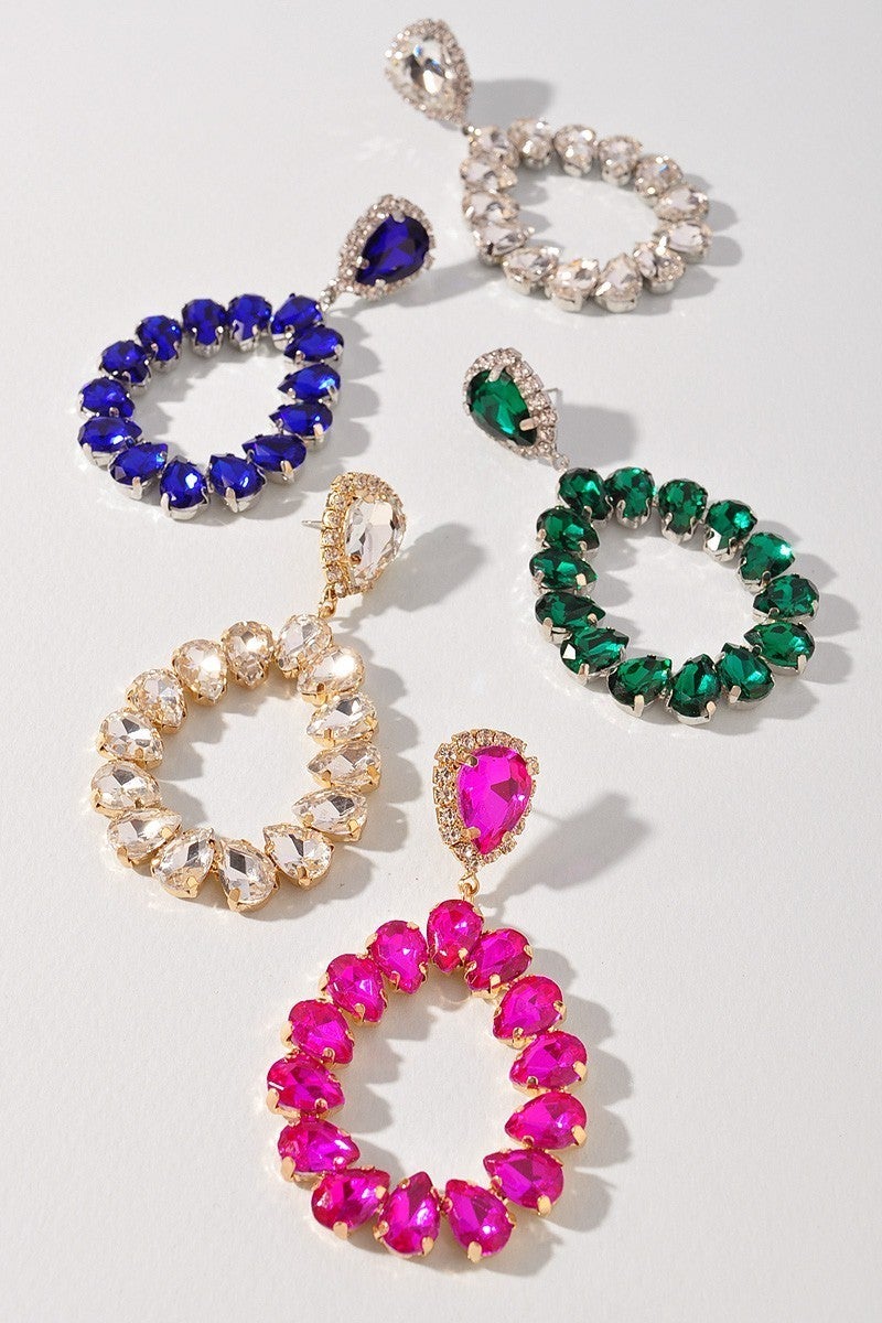 Rhinestone Teardrop Earrings