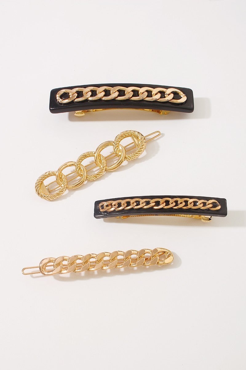 Statement Metal Chain Hair Clips