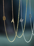 Dainty Inital Sideways Necklace *Final Sale*