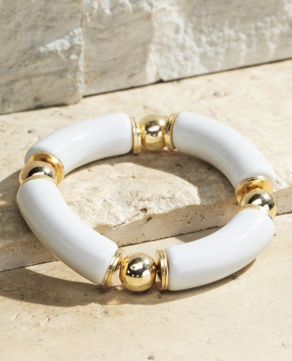Dazzling Acrylic Metal Bead Bracelet