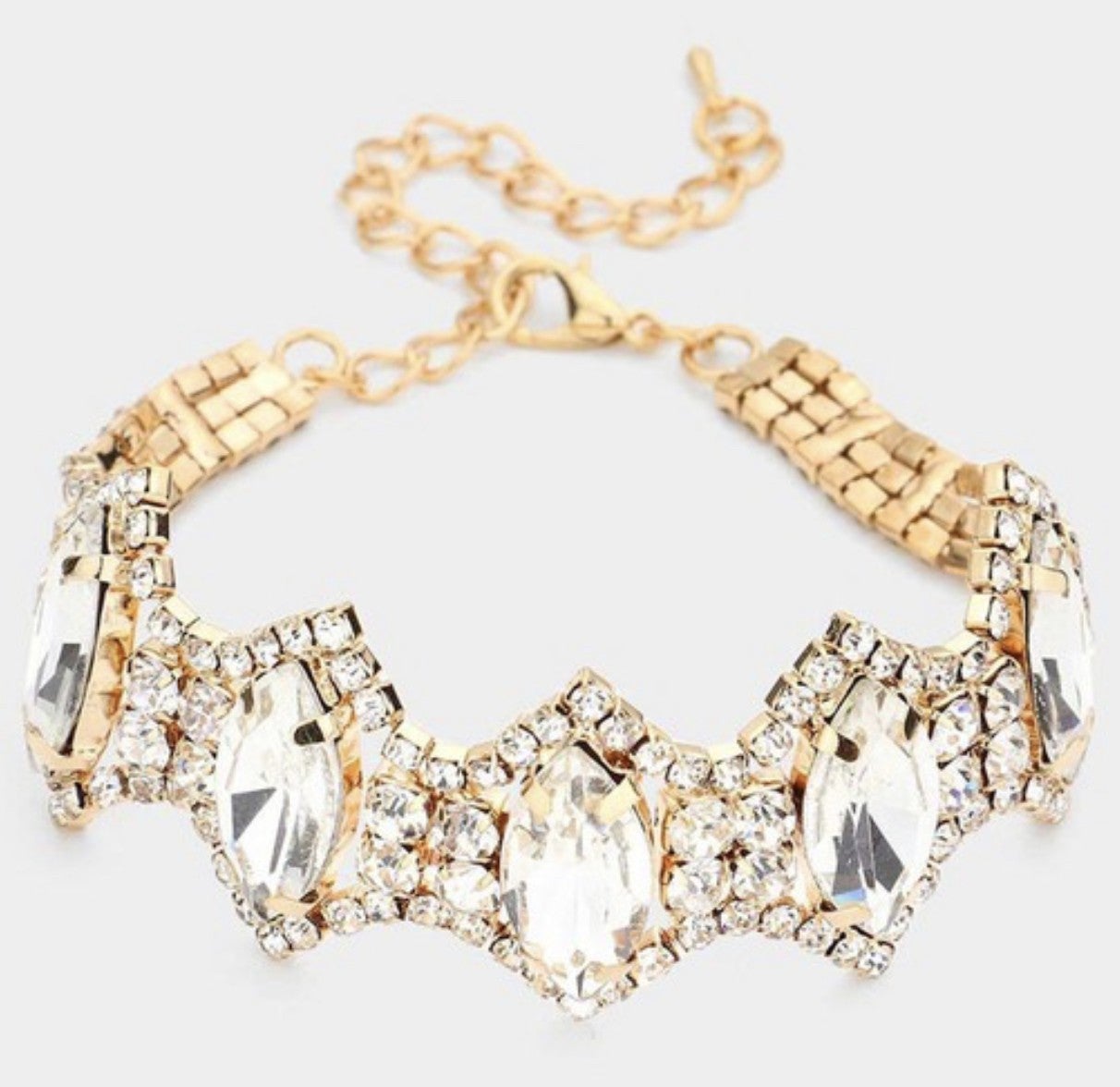 Marquise Rhinestone Evening Bracelet