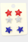 Glittered Star Earrings