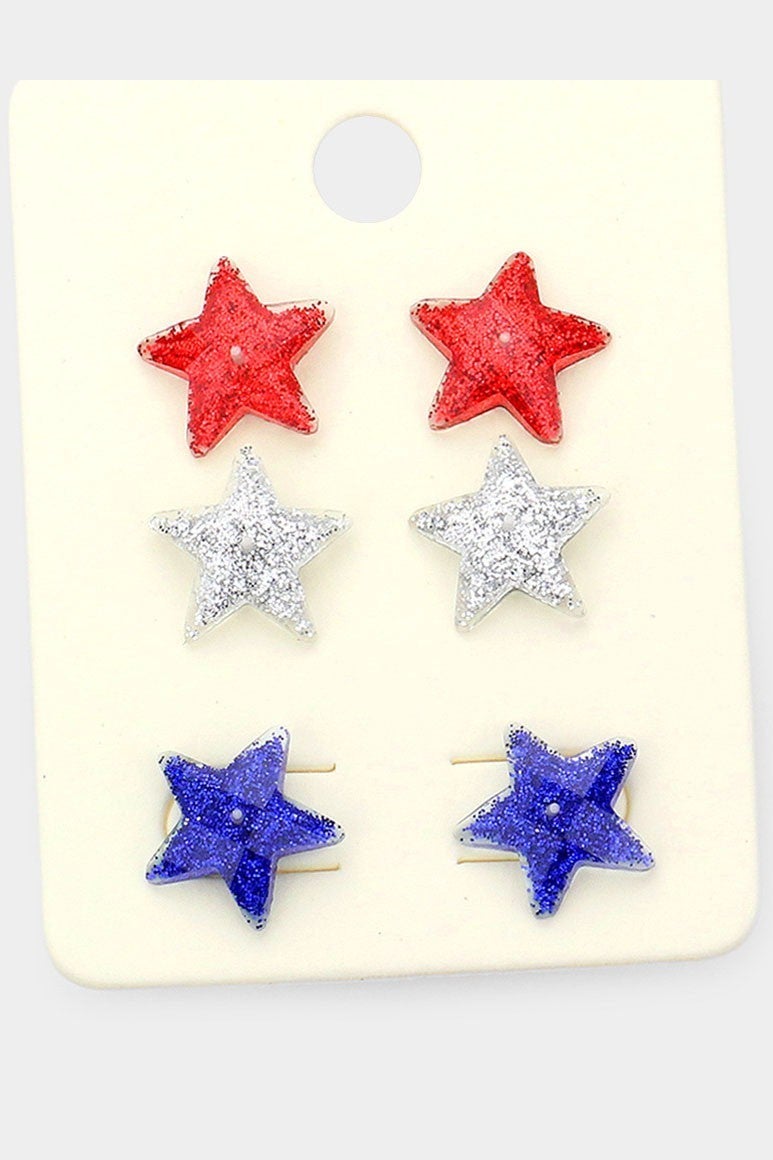 Glittered Star Earrings