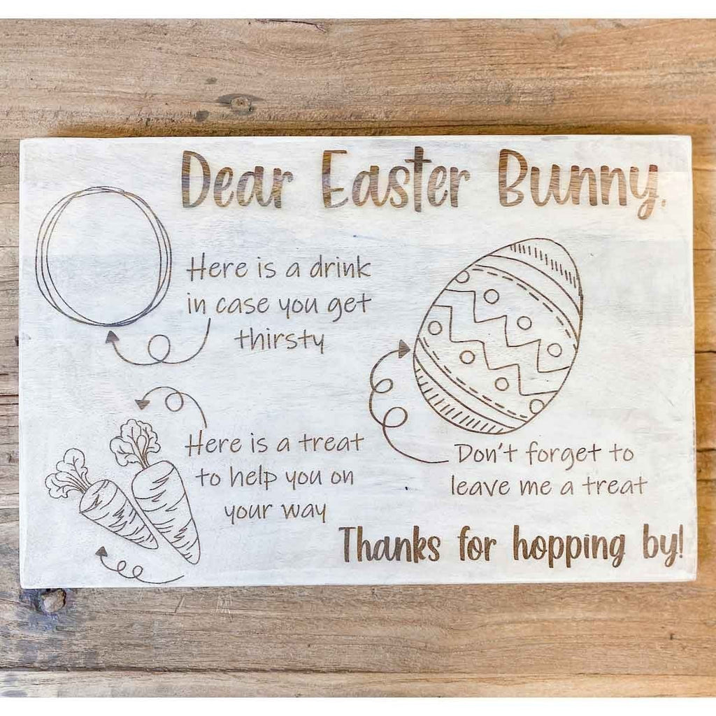 Illustrated Easter Bunny Serving Board